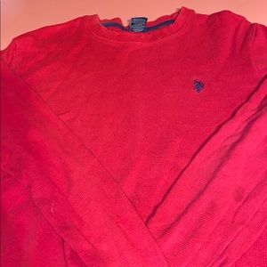 Long sleeve red polo